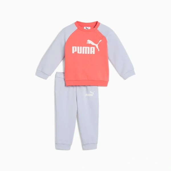 PUMA Minicats Essentials: Adorable Raglan Crew & Trousers Set for Your Little One!